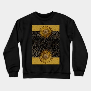 ANIMAL PRINT CHEETAH BLACK AND GOLD PATTERN Crewneck Sweatshirt